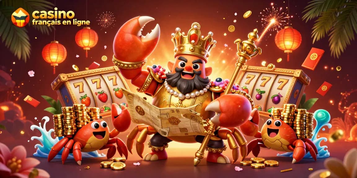 Profitez de l'expérience d'un casino français en ligne avec un crabe empereur et des éléments de jeux dynamiques.