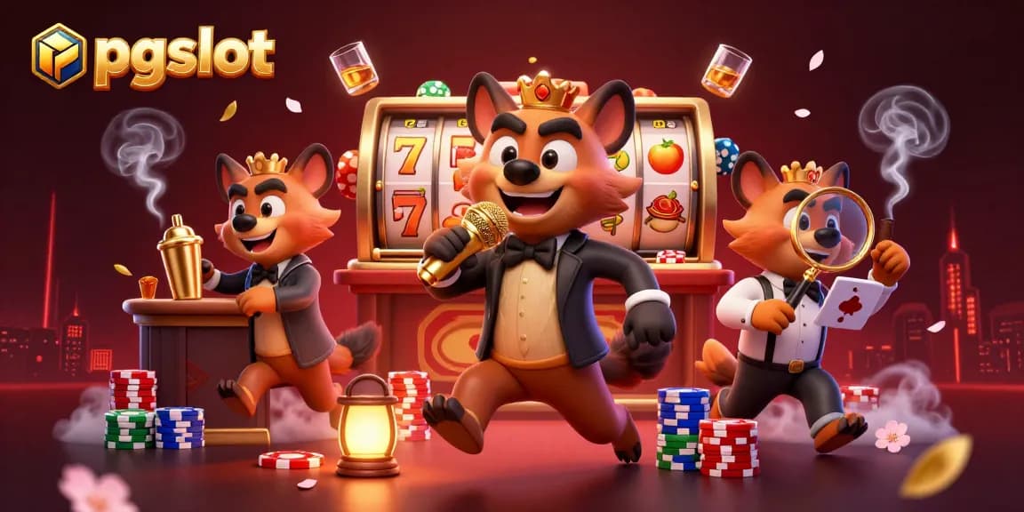 Experience pgslot action with hyenas in a lively casino club, featuring games and vibrant atmosphere.