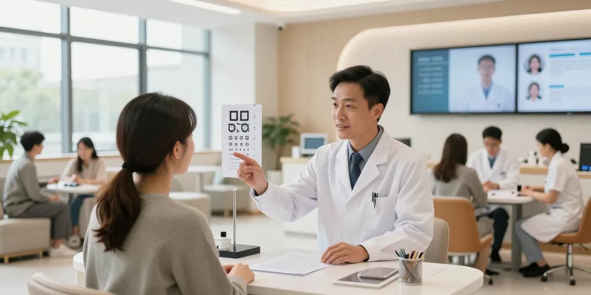 Consultation during a doc visit at SNU Eye Clinic focused on personalized eye care solutions.