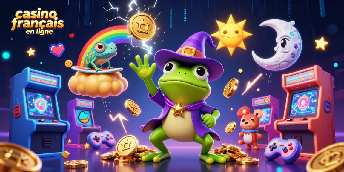 Jouez à des jeux d'argent sur casino français en ligne avec une illustration vibrante et dynamique.