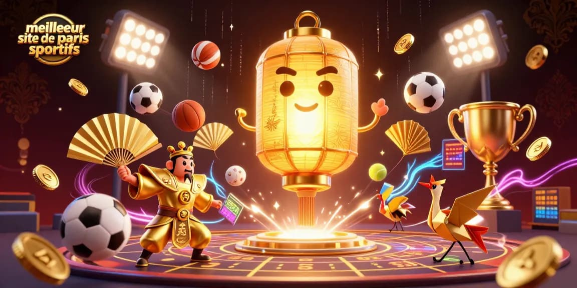 Pariez sur le meilleur site de paris sportifs avec cette illustration dynamique de casino rivalisant d'énergie et de chance.