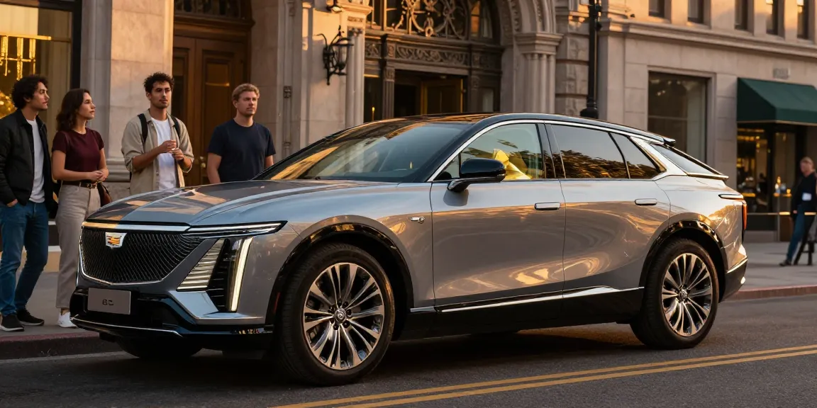 Discover how the driving modes in Cadillac Lyriq offer different ranges or battery usages while parked in an urban setting.