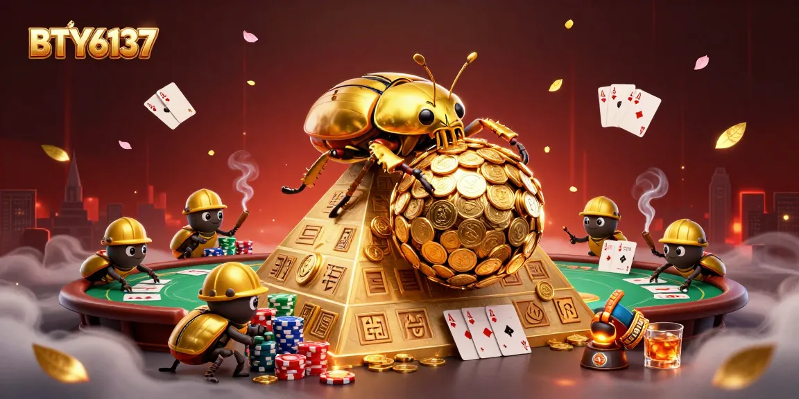Betting strategies visualize BTY6137 amid vibrant casino elements, showcasing poker excitement