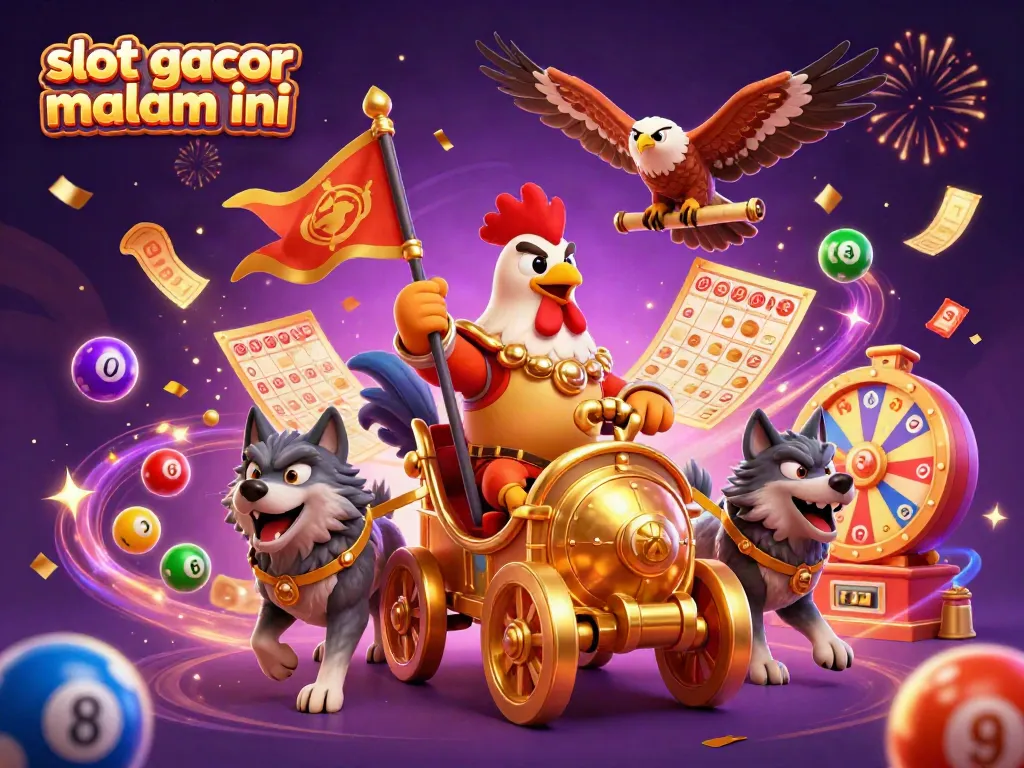 Menghadirkan slot gacor malam ini dengan ilustrasi 3D meriah, menampilkan karakter dan elemen kasino yang menarik.