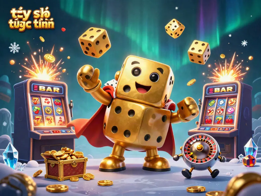 Experience the excitement of tỷ số trực tuyến 7m with colorful casino elements and characters in a vibrant scene.