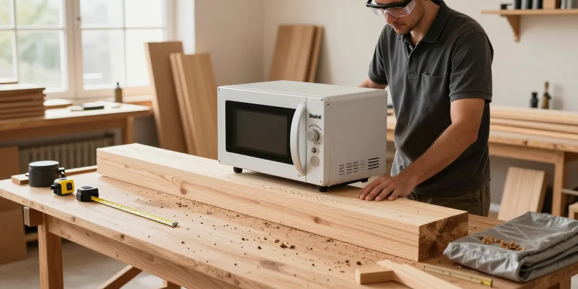 Shashel microwave technology effectively eliminating wood-boring insects in a professional wood treatment workshop.