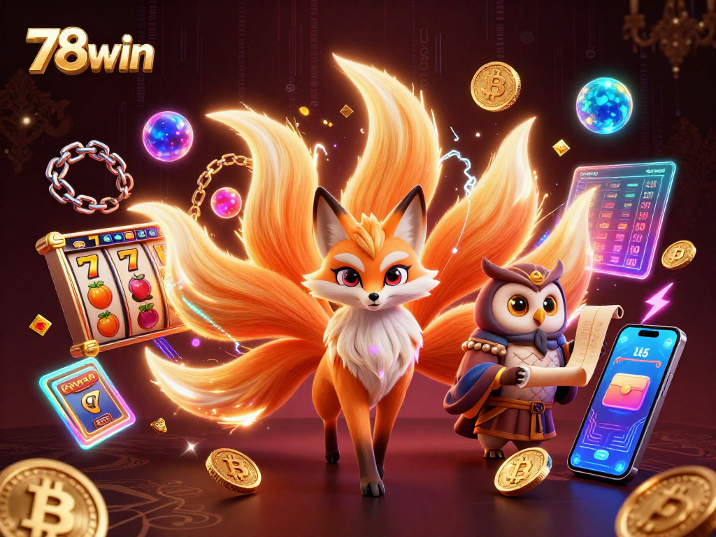 Experience the vibrant thrill of 78win as the nine-tailed fox spirit and wise owl combine their magic in a 3D casino adventure.