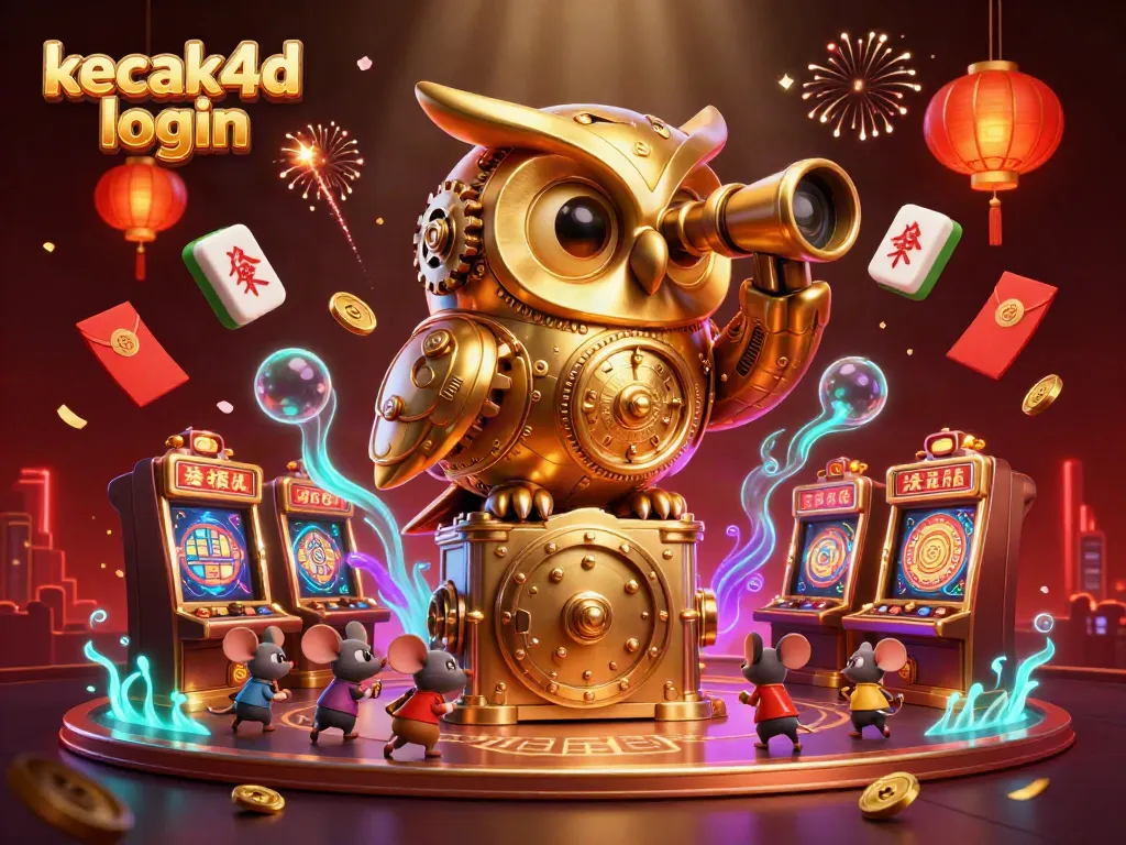 Experience the excitement of kecak4d login in this vibrant 3D casino scene filled with dynamic elements.