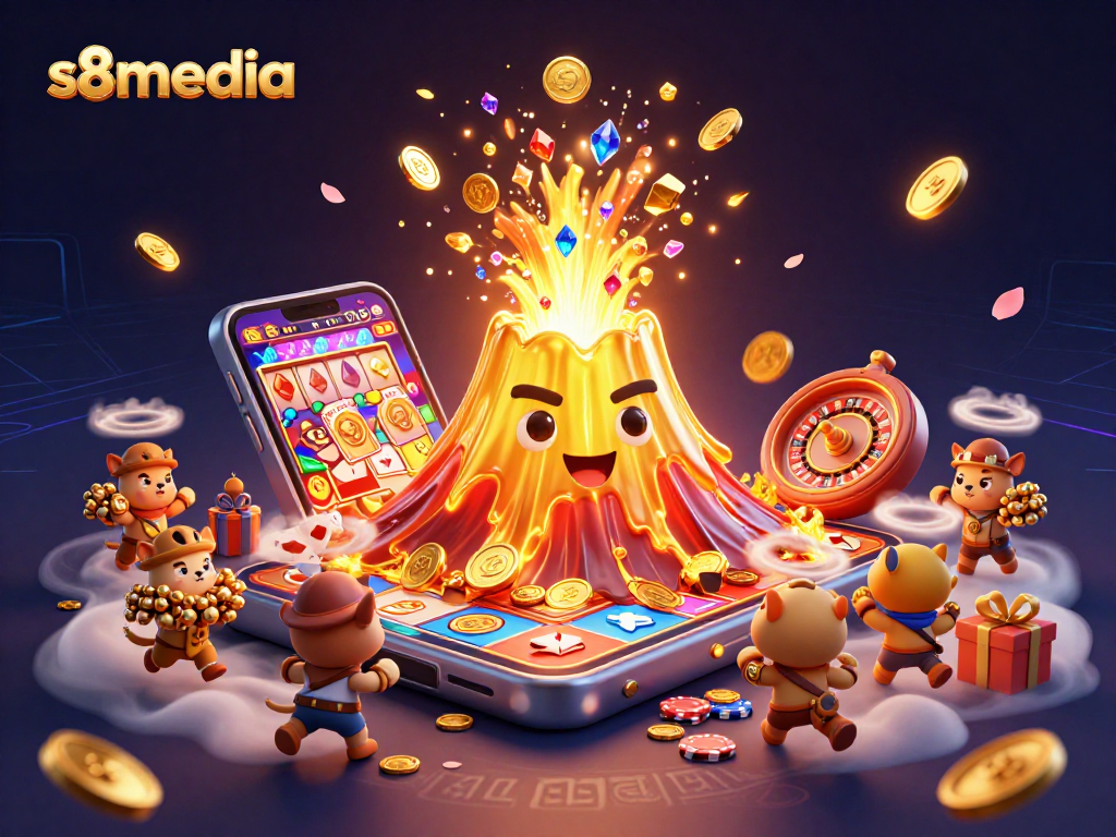 Spin the reels and win big at s8media's epic gaming scene filled with treasures and excitement.