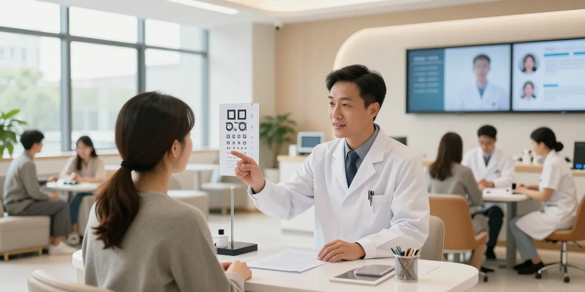 Consultation during a doc visit at SNU Eye Clinic focused on personalized eye care solutions.