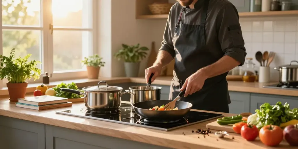 CookWare Price in Bangladesh showcased in an inviting kitchen scene with vibrant cookware and fresh ingredients.