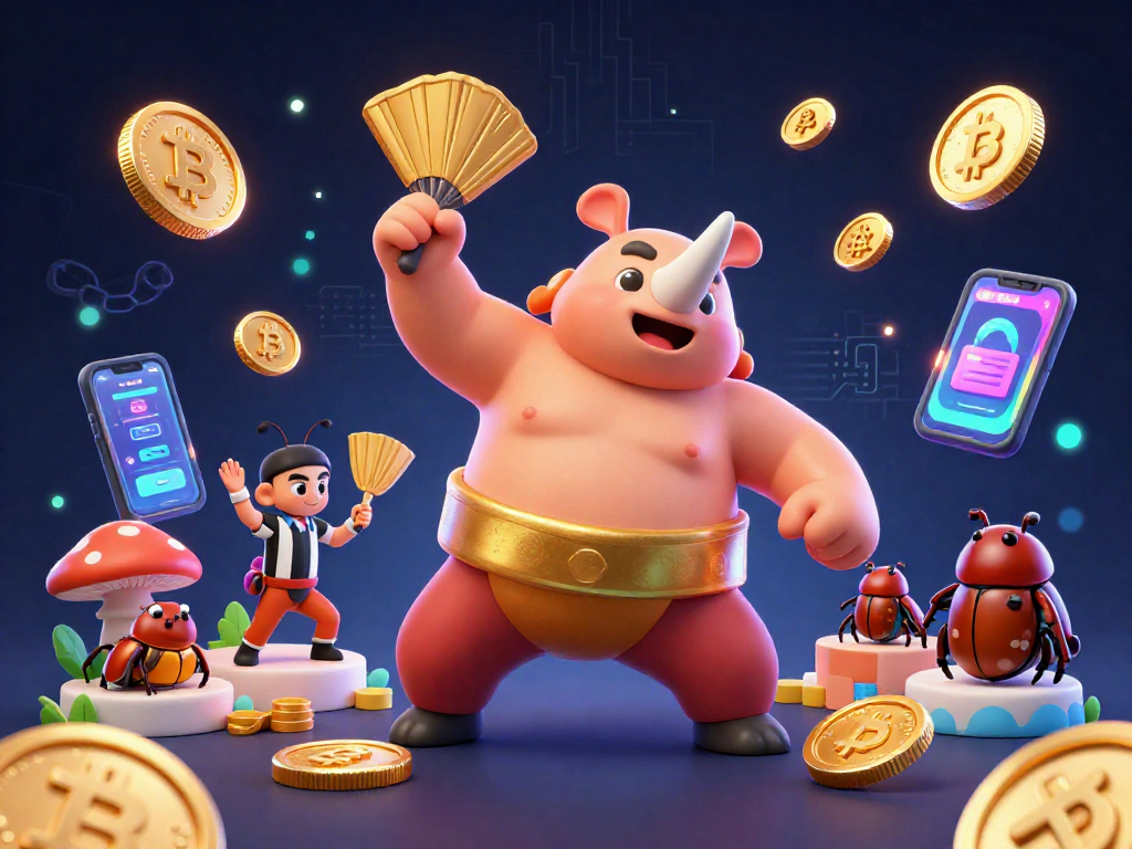 Experience a thrilling XX88 game scene with beetle champions and crypto elements in stunning detail.