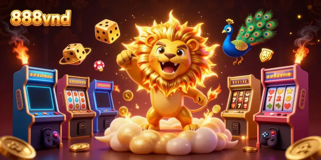 Experience thrilling gameplay at 888vnd with vibrant 3D casino elements and a winning atmosphere.