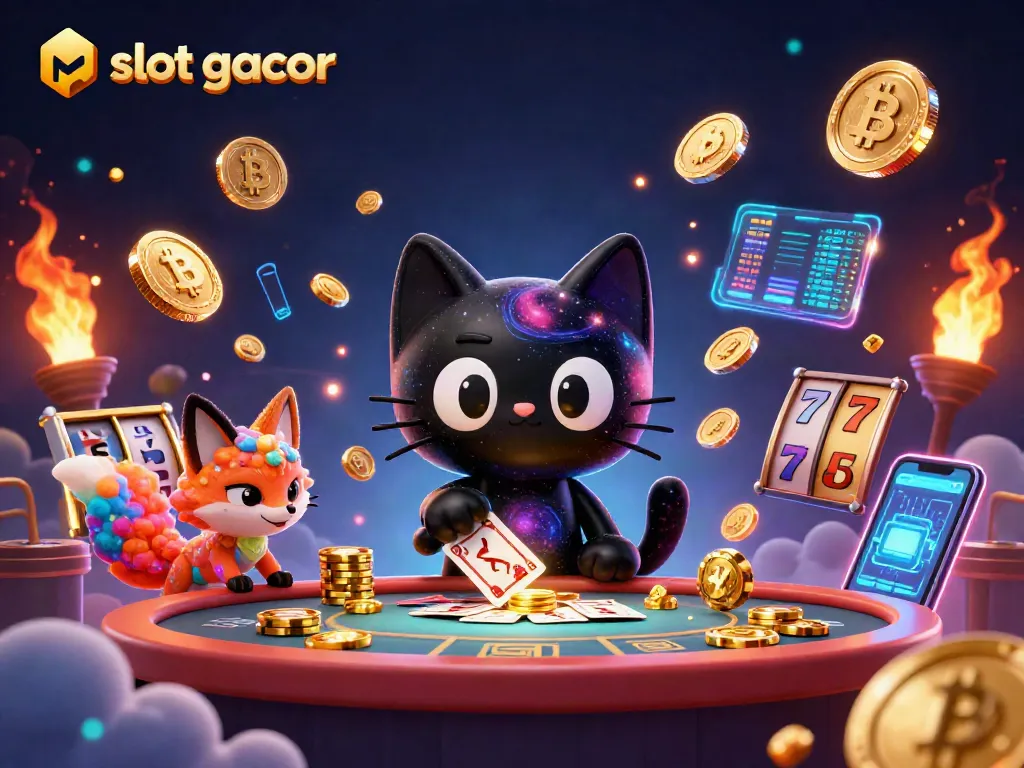 Experience the thrill of slot gacor with dynamic elements and engaging visuals in this vibrant casino scene.