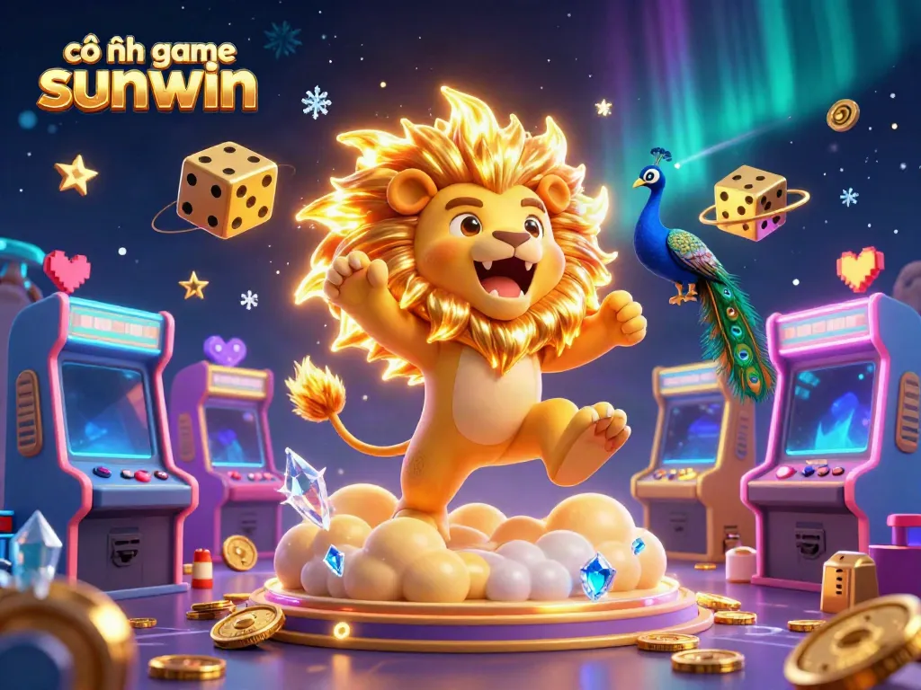 Experience thrilling wins with cổng game sunwin in a vibrant 3D casino illustration featuring stunning characters and games.