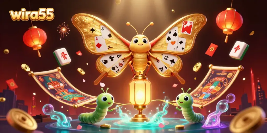 Slot online wira55 yang menarik, menampilkan karakter unik dan suasana ceria.