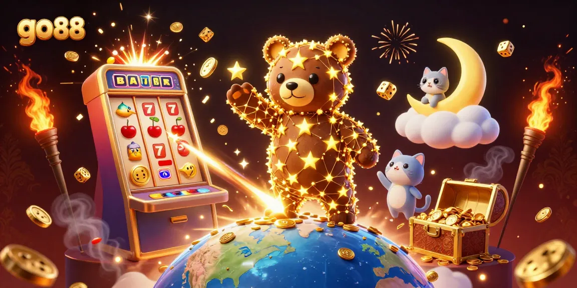 Experience go 88's excitement with a vibrant jackpot scene and charming characters.