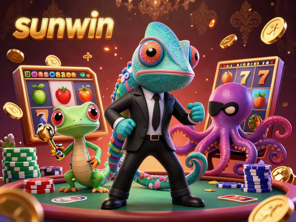 Experience thrilling gameplay with sunwin's dynamic characters in a vibrant 3D casino setting.