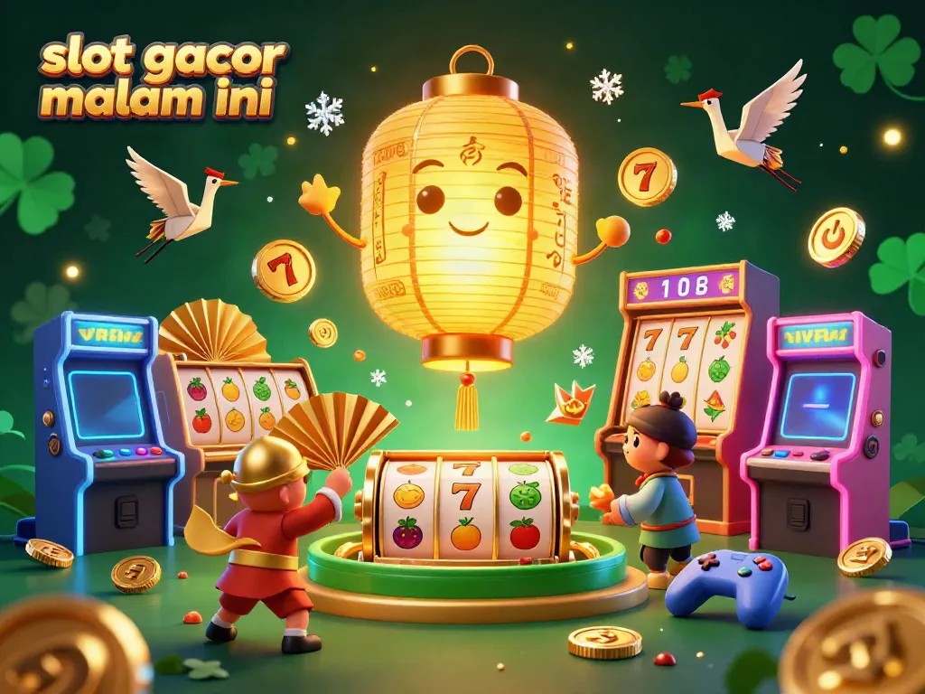 Permainan slot gacor malam ini yang diisi dengan simbol keberuntungan dan elemen permainan interaktif di kasino.