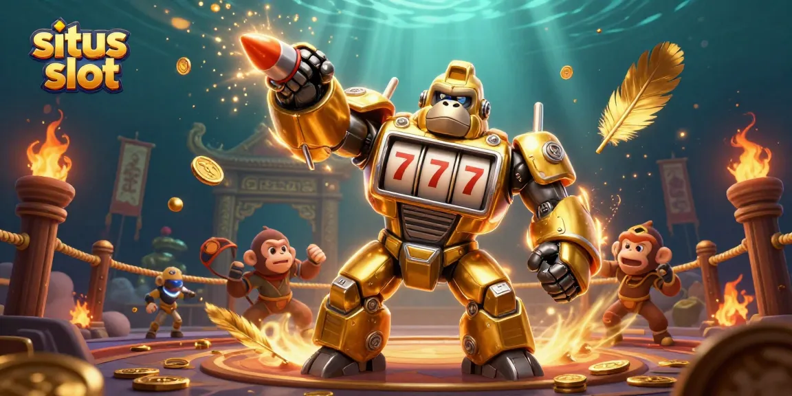 Engage with situs slot through this vibrant casino scene featuring dynamic characters and elements.