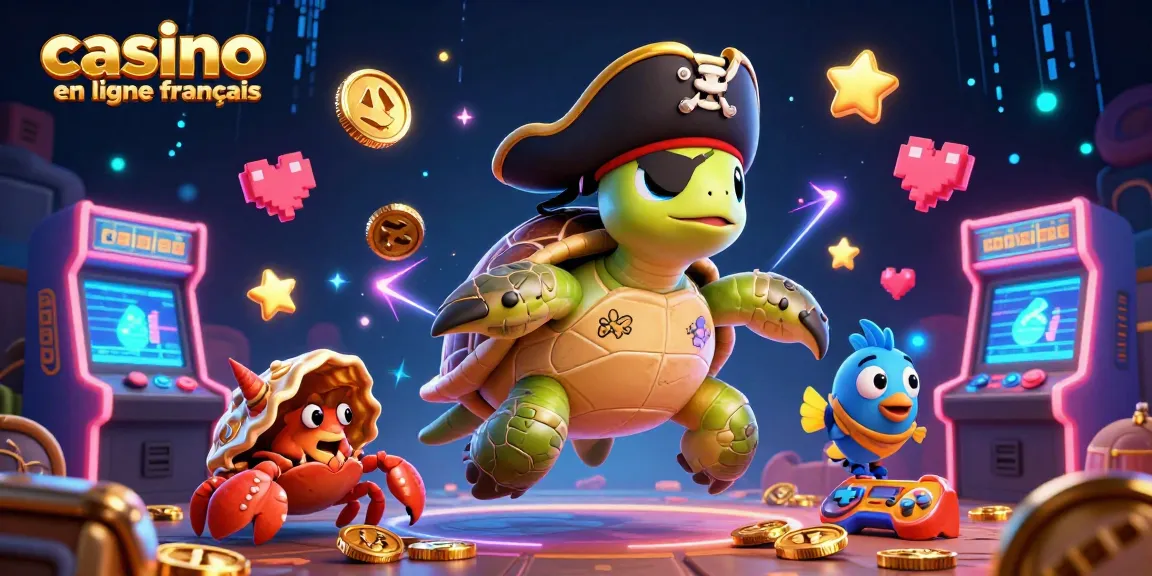 Expérience immersive au casino en ligne français avec des personnages de jeux colorés et des trésors sous-marins.