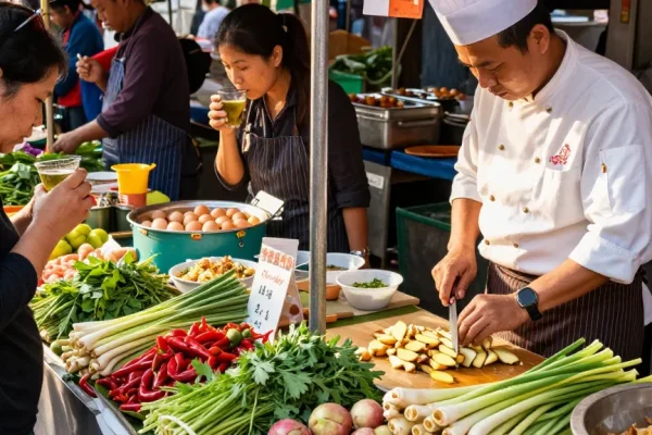 Experience the vibrant local market scene featuring fresh ingredients like ginger and lemongrass, highlighting the importance of สล็อตเว็บตรง nutrition in cooking.