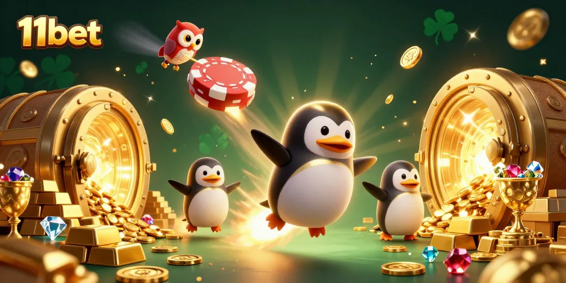 Win big with 11bet in an exciting casino adventure featuring treasure and fun characters