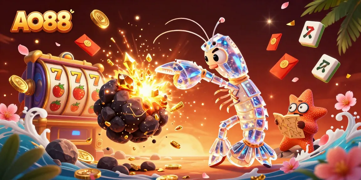 Engage in stunning AO88 gaming action with a vibrant 3D casino scene featuring galactic samurai elements.