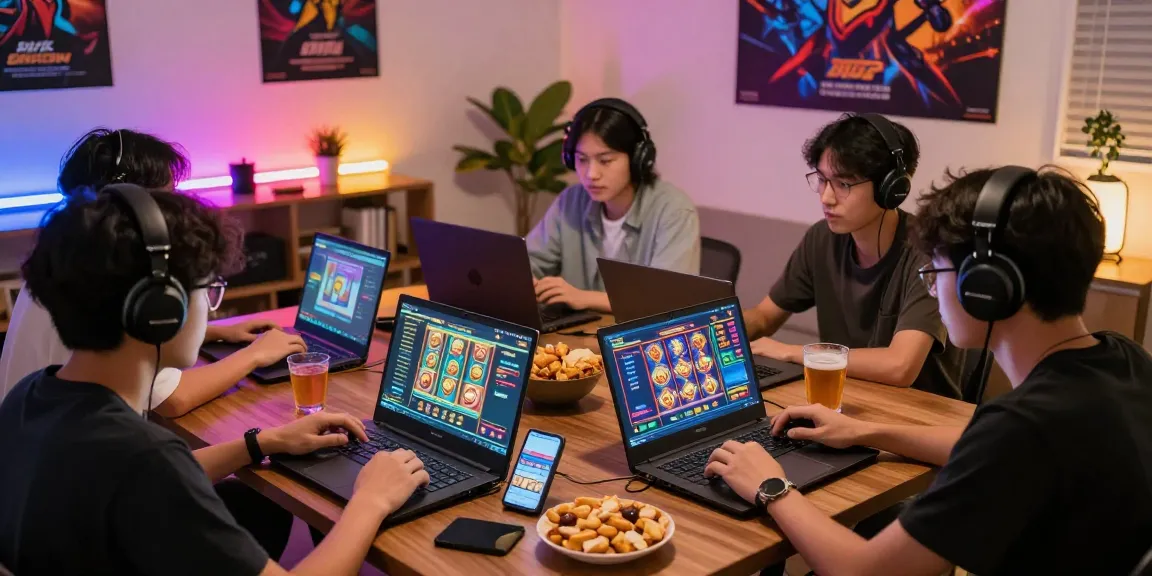 Exciting players enjoying link slot gacor games in a vibrant gaming environment.