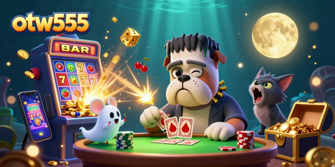 Engage in stunning otw555 casino gameplay with a vibrant 3D scene featuring unique characters and exciting symbols.